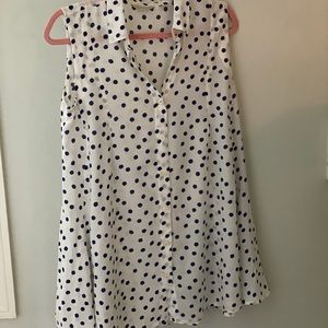 Anthropologie / TYLHO white tunic blue polka dot